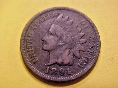 US Coins 1891 Good Indian Head Small Cent Penny Antique