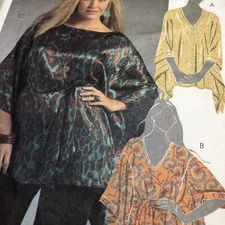McCall’s 5557 Flowing Belted Tunics Plus Size 18 20 22 24 Tunic With Belt