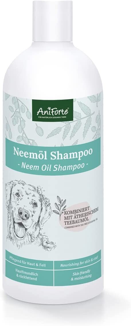 AniForte pflanzliches Neemöl Shampoo , Neemshampoo 500 ml Hundeshampoo Niemöl