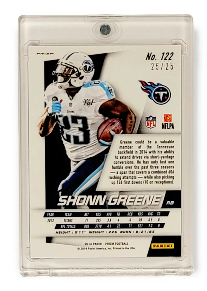 SHONN GREENE 2014 Panini Prizm #122 TIE-DYE PRIZM SP 25/25 IOWA LAST ONE! - Image 2 of 2