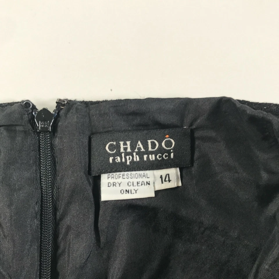 Falda Lápiz Chado Ralph Rucci Mujer 14 Negra Mezcla Lana Forrada Corta Foto 2 de 4