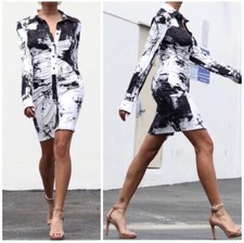Splatter print button down dress Medium