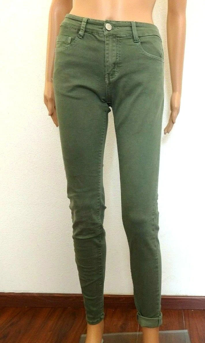 Jean slim cheap vert femme