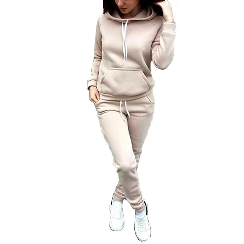 Women Casual Sweat Suit 2Pcs Set Hoodie Tracksuit Pants Tops Sweatshirt Sports - Bild 10 von 20