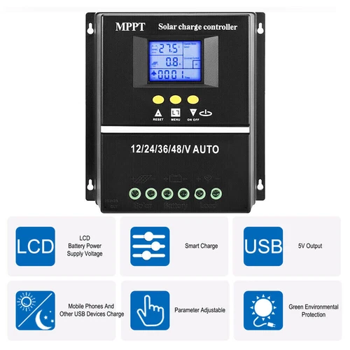 4000W 1200W max 100A 12/24/36/48V MPPT Solar Panel Regulator Charge Controller - Picture 3 of 34