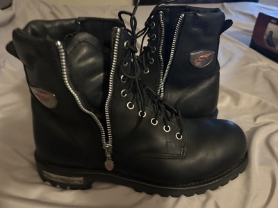 Red Wing Boots Mens 9.5 Black Leather Zip Steel Toe Biker Motorcycle Vibram 967 Red Wing 967 Men main image 3