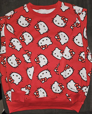 Sanrio Hello Kitty Crew Neck Sweatshirt Red M Brand New with Tag NWT