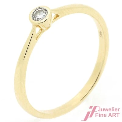 Ring 585 Gelbgold mit Diamant W 56 - Bild 1 von 4