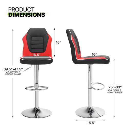 Extra Comfort Modern Racing Seat Bar Stools Chair Adjustable Swivel ...