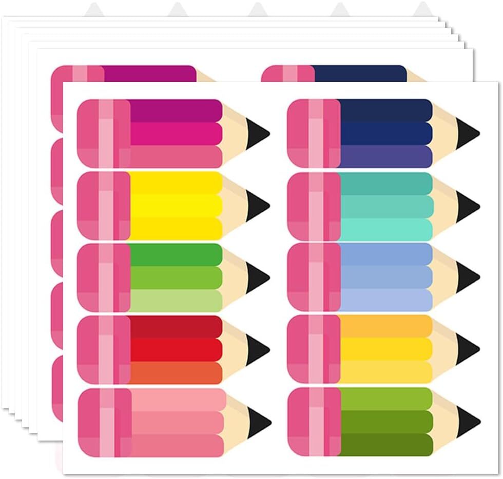 300Pcs Pencils Name Tags School Nameplate Stickers Classroom...-image