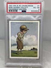 1931 Churchman Prominent Golfers Large #1 Glenna Collett HOF PSA 4