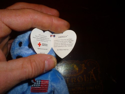 Seltene TY Beanie Baby America der Bär Plüsch mit Fehlern - Bild 4 von 4