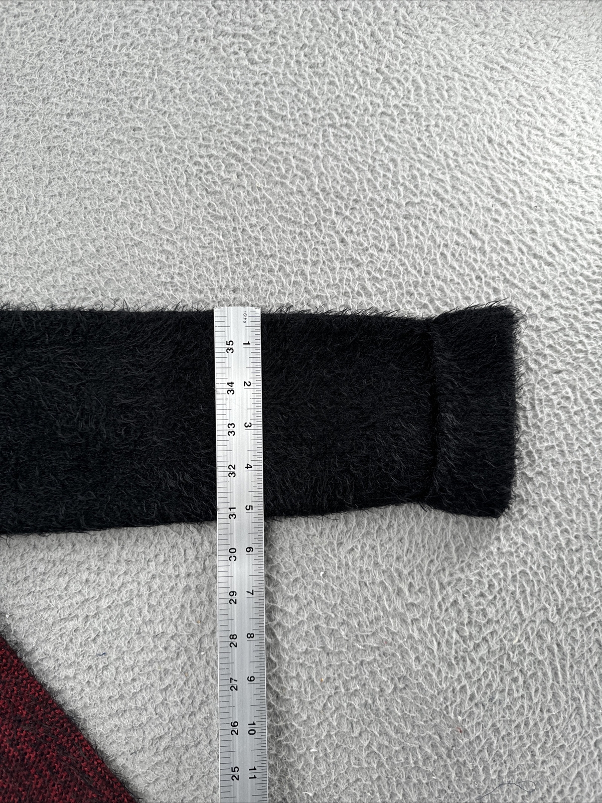 High Secret Women’s 1 Snap Cardigan Sweater Black Red Shaggy Size Medium