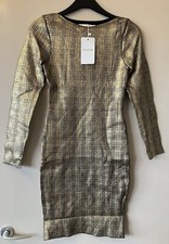New Free Delivery UK 8-10 Ladies Gold & Black Dress Party/Club/wedding/Holiday