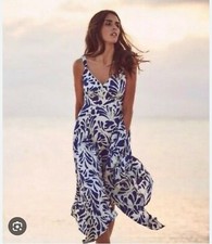 ALEXIS x Target Botanical Tie Strap Asymmetrical Floral Blue Hem Dress XXS