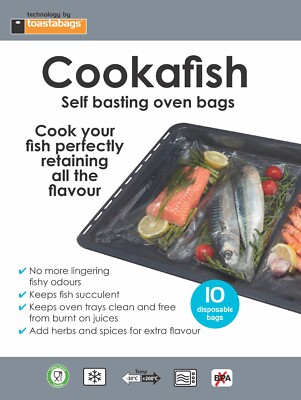 cookafish - 10 Easy Cook Backofenbeutel - kocht Fisch perfekt - reduziert Geruch!
