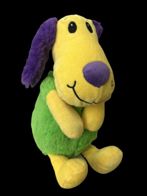 2013 NEN Green Yellow Purple Puppy Dog 13'' National Entertainment Network Plush