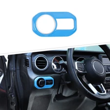 Inner Headlight Switch Panel Bezel Decor Cover For 18+ Jeep Wrangler JL JT Blue