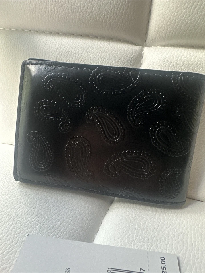 NWT JACK SPADE Embossed Paisley Index Wallet Black Leather Wallet RARE - Image 4 of 4