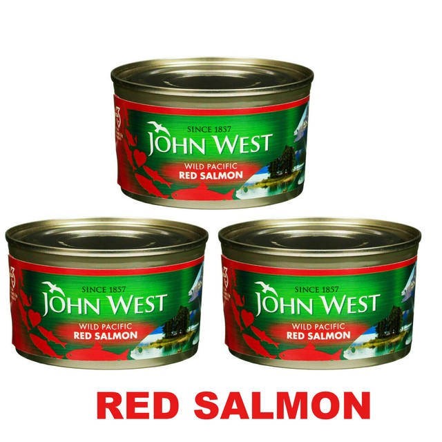 John West Wild Pacific Red Salmon 213g X 3 Tins Best Before July 2023