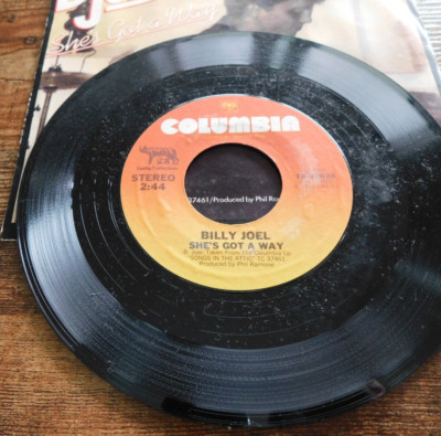 BILLY JOEL THE BALLAD OF BILLY THE KID / SHE'S GOT A WAY PS & 45 RPM RECORD 065