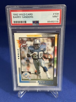 1992 BARRY SANDERS WILD CARD #108 PSA 9 MINT RARE LOW POP BARRY | eBay 1992 BARRY SANDERS WILD CARD #108 PSA 9 MINT RARE LOW POP BARRY | eBay