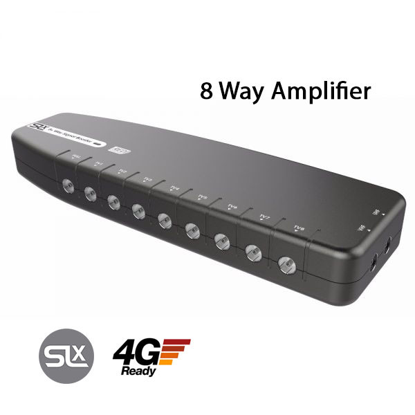 8 WAY AERIAL AMPLIFIER signal booster distribution FREEVIEW TV SKY+ HD 5G  RED 7 | eBay