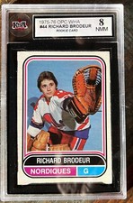 1975-76 O-PEE-CHEE WHA #44 RICHARD BRODEUR ROOKIE KSA 8 NM-MT 75/76 OPC RC