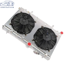 2 Row Aluminum Core Racing Radiator+12v Fan Shroud For Subaru Impreza 2002-2007