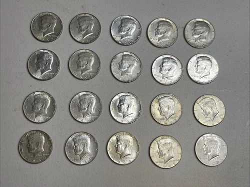 $10 face 1965 to 1969 Kennedy Half-Dollars - 40% Silver - 20 Coins (some BU)