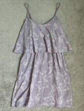 Old Navy S Floral Mini Dress Purple Tiered Spaghetti Strap Adjustable Sleeveless