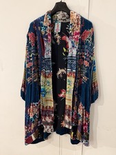 Johnny Was Biza Embroidered Kimono Velvet silk XXL Read