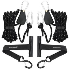 Kayak Tie Down Straps Kit   Bow  Stern Loops, Heavy Duty Ratchet Straps, Anc...