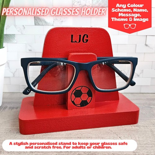 Personalised Glasses Holder Stand, Eyewear Spectacles Football Decor Christmas - Picture 23 of 24