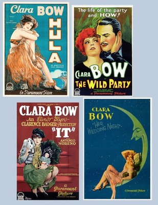 Set of 4 CLARA BOW Movie Poster Images - Photo POSTCARDS  - 4 x 6 in each
