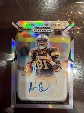 Panini 2019 Prizm Draft Picks Carl Granderson Rookie Auto #190 Wyoming Football