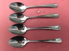 4 Oneida USA GALA / IMPULSE Stainless Place / Oval Soup Spoons