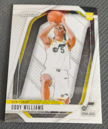 Cody Williams 2024-25 Panini Prizm 061/275 White Velocity RC Utah Jazz #232
