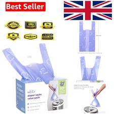 Sustainable Lavender Scented Nappy Sacks - 400 Count, Easy-To-Tie & Compact