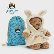 Jellycat Lovely Bartholomew Bear Bathrobe plush doll Brand New With Tag Dust Bag