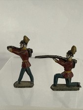 Pair Of Flat Lead Toy Soldiers German Less Than 2  