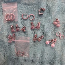 12 Pairs Colorful Clip on Drop Earrings Set and Pierced Design Kids...