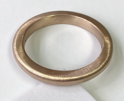 QVC Veronese 18K Rose Clad Sterling Bold Brushed Satin Round Bangle Bracelet