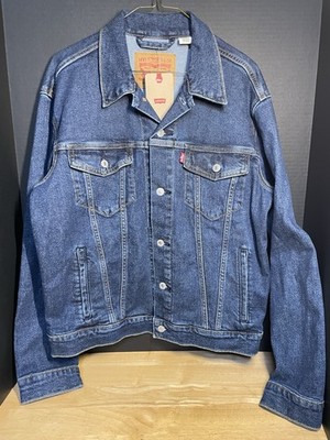 Levis Denim Jacket Men s Medium Dark Blue NEW!
