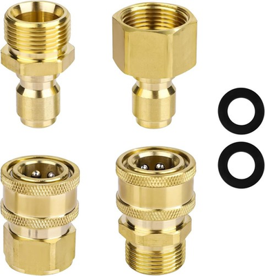 #ad #ad 4PCS M22 14mm to 3 8quot; Quick Connect Pressure Washer Adapter Set 5000 PSI $22.94