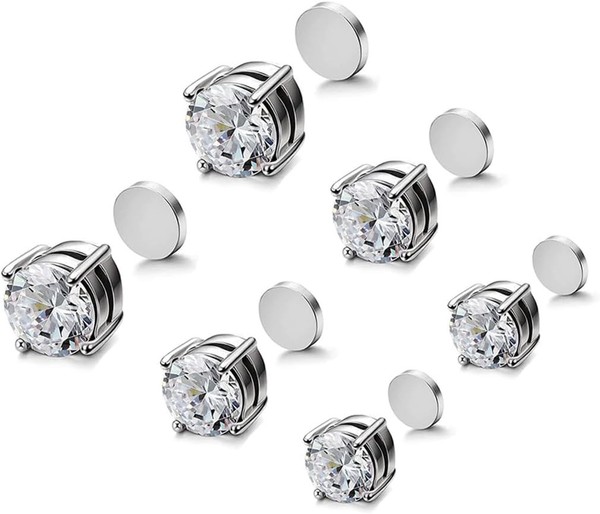 Ohrringe Set Edelstahl Allergiefrei Zirkonia Creolen Ohrstecker FüR Herren Damen-image