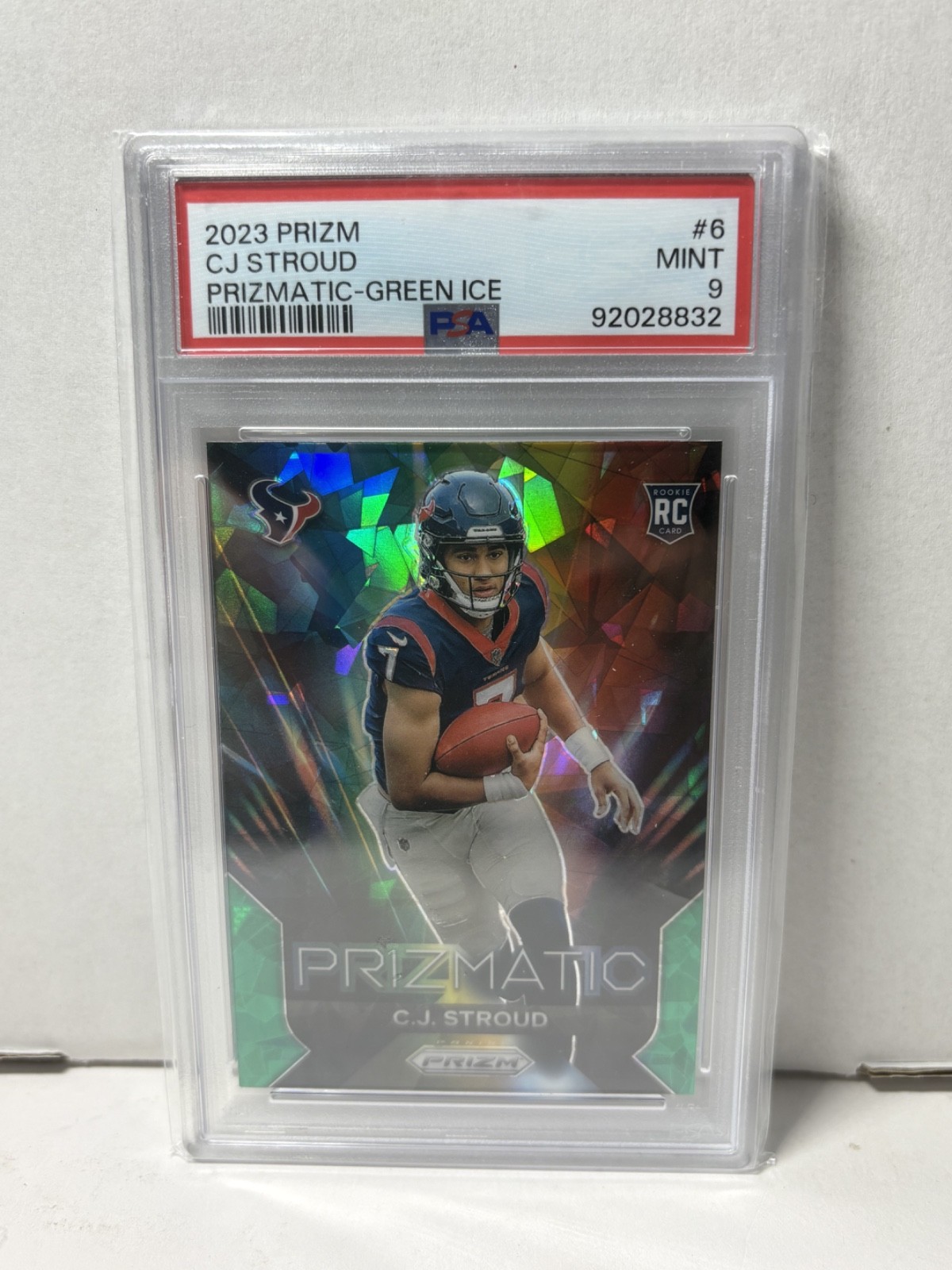 2023 Panini Prizm Prizmatic C.J. Stroud #6 Green Ice Prizm (RC) PSA 9 Football