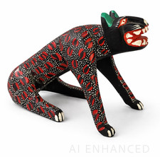 Jaguar Alebrije firmado por Melchor Oaxaca arte popular mexicano copal talla en madera