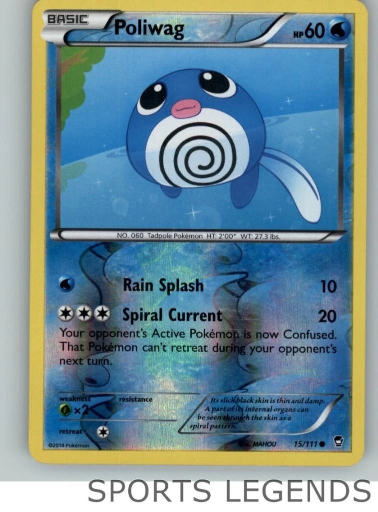 2014 pokemon Furious Fists reverse holo Poliwag 15/111