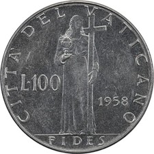 Vatican City - 100 Lire - 1958 - Pius XII